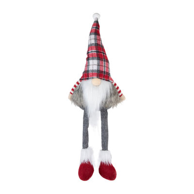 Northlight 20.5in Red  Gray And White Plaid Sitting  Christmas Decoration Christmas Gnome