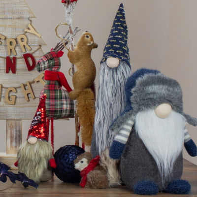 Northlight 20in Gray And Blue Cone  Christmas Tabletop Decor Christmas Gnome