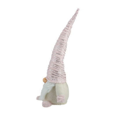 Northlight 16in Pink  Ivory And Silver Plump Christmas Christmas Gnome