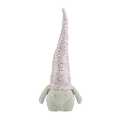Northlight 16in Pink  Ivory And Silver Plump Christmas Gnome