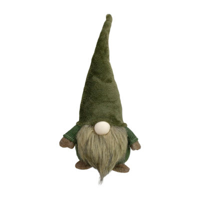 Northlight 17in Green And Brown Sitting  Christmas Tabletop Decor Gnome