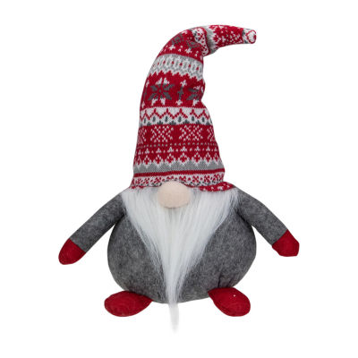 Northlight 17-Inch Red  Gray  And White Lodge-Style Tabletop  Christmas Decoration Gnome