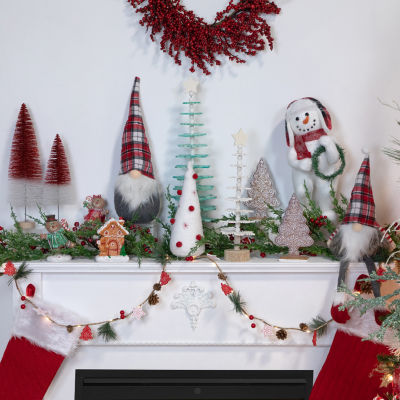 Northlight 18.75in Gray  With Red Plaid Hat Christmas Decoration Christmas Gnome