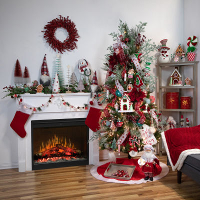 Northlight 18.75in Gray  With Red Plaid Hat Christmas Decoration Christmas Gnome