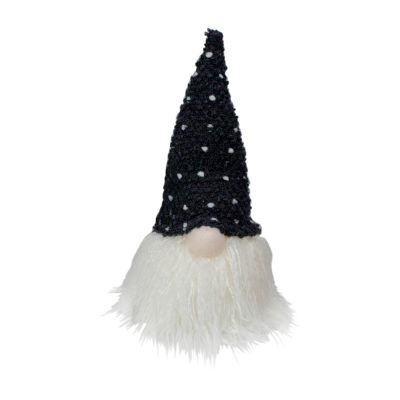 Northlight 10in Led Lighted Black And White Polka Dot Knit  Christmas Gnome