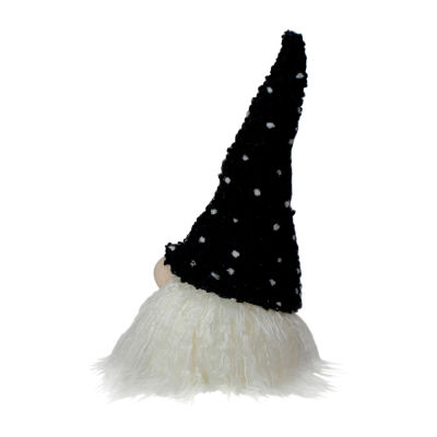 Northlight 10in Led Lighted Black And White Polka Dot Knit  Christmas Christmas Gnome