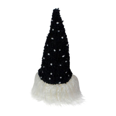 Northlight 10in Led Lighted Black And White Polka Dot Knit  Christmas Gnome