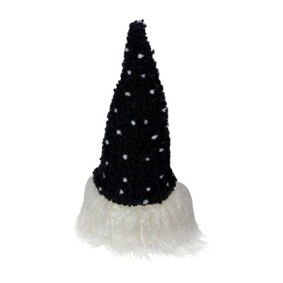Northlight 10in Led Lighted Black And White Polka Dot Knit  Christmas Christmas Gnome