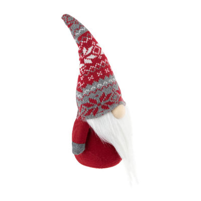 Northlight 12in Red And Gray Standing  With Nordic Hat Christmas Decoration Gnome