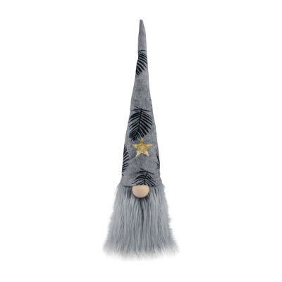Northlight 16 Gray And Black Lighted Star  With Palm Leaves Christmas Decoration Gnome