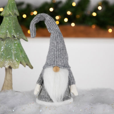 Northlight 14in Gray And White Standing Christmas  Tabletop Decoration Gnome