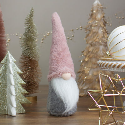 Northlight 11in Pink And Gray Standing  Christmas Decoration Gnome