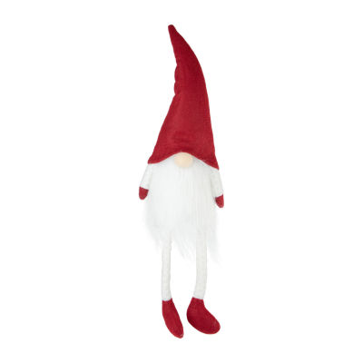 Northlight 20in Lighted Red And White Sitting  Tabletop Christmas Decoration Christmas Gnome