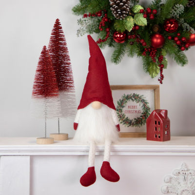 Northlight 20in Lighted Red And White Sitting  Tabletop Christmas Decoration Gnome