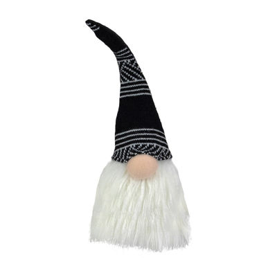 Northlight 12-Inch Black And White Plush Sitting Christmas  Tabletop Decoration Gnome