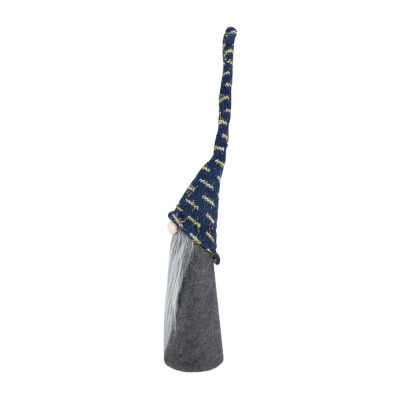 Northlight 15.5in Gray And Blue Cone  Christmas Tabletop Decor Gnome