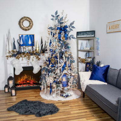 Northlight 19in Navy Blue Standing Christmas  Tabletop Decoration Christmas Gnome