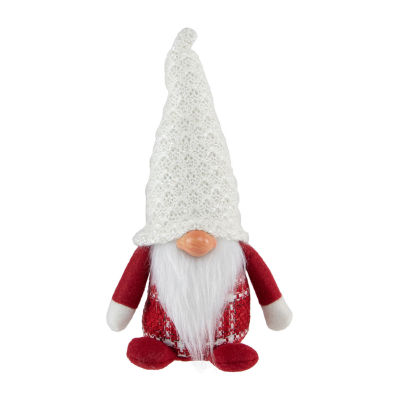 Northlight 9.5in Red And White Plaid Boy  Christmas Decoration Christmas Gnome