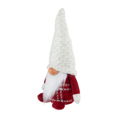 Northlight 9.5in Red And White Plaid Boy  Christmas Decoration Gnome