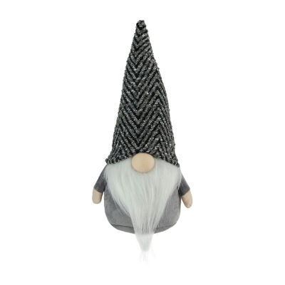 Northlight 12in Gray And White Standing  Tabletop Christmas Decoration Christmas Gnome