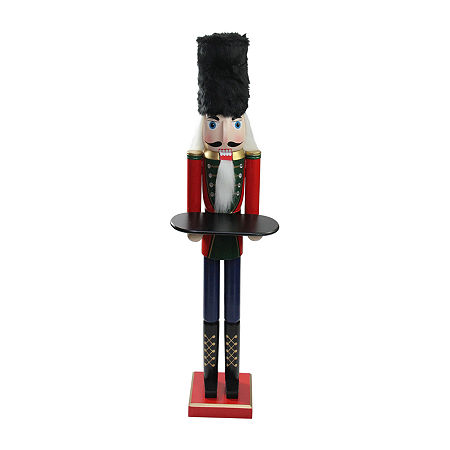 Northlight 48.25in Red And Black Butler With Tray Christmas Nutcracker, One Size, Red