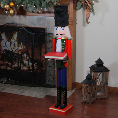 Northlight 48.25in Red And Black Butler  With Tray Christmas Nutcracker