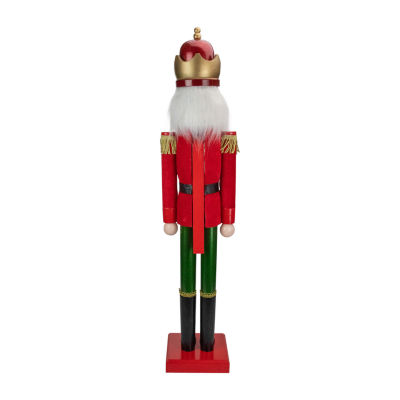 Northlight 35.5in Red And Green Velvet Wooden  King Christmas Nutcracker