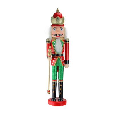 Northlight 24in Red And Green Wooden  King With Scepter Christmas Nutcracker