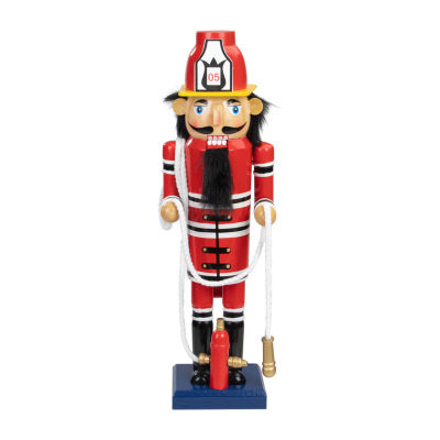 Northlight 14 Red Wooden Fireman With Hose Christmas Nutcracker