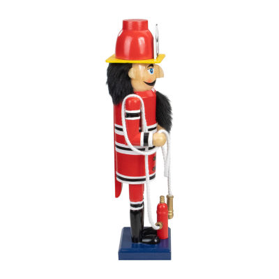 Northlight 14 Red Wooden Fireman With Hose Christmas Nutcracker