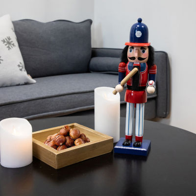 Northlight 14in Red And Blue Wooden  Baseball Player Christmas Nutcracker