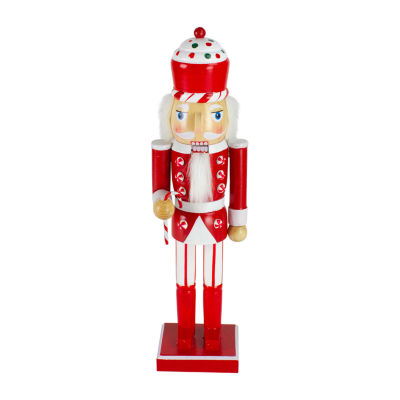 Northlight 14in Red And White Wooden Candy Cane King Christmas Nutcracker