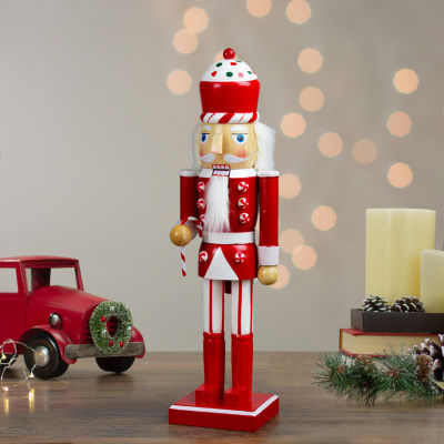 Northlight 14in Red And White Wooden Candy Cane King Christmas Nutcracker