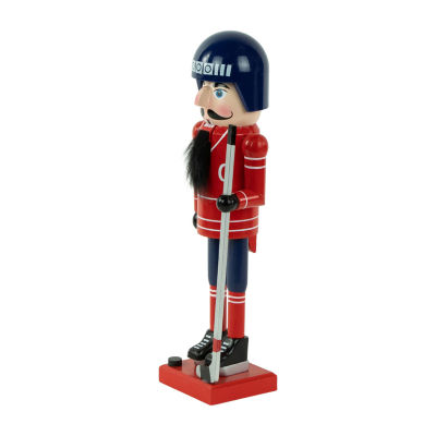 Northlight 14in Blue And Red Wooden Ice Hockey Player Christmas Nutcracker
