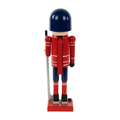 Northlight 14in Blue And Red Wooden Ice Hockey Player Christmas Nutcracker