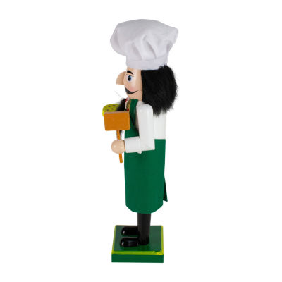 Northlight 14in Green And White Wooden  Pizza Maker Christmas Nutcracker