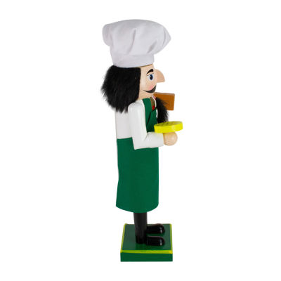 Northlight 14in Green And White Wooden  Pizza Maker Christmas Nutcracker