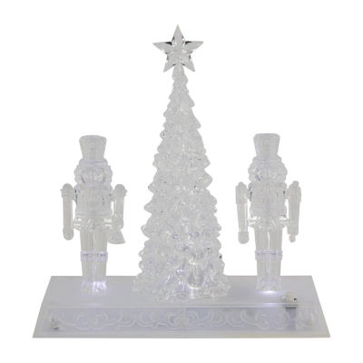 Northlight 9in Led Icy Crystal  And Tree Decoration Lighted Christmas Nutcracker