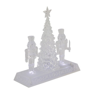 Northlight 9in Led Icy Crystal  And Tree Decoration Lighted Christmas Nutcracker