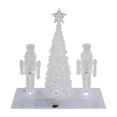 Northlight 9in Led Icy Crystal  And Tree Decoration Lighted Christmas Nutcracker