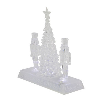 Northlight 9in Led Icy Crystal  And Tree Decoration Lighted Christmas Nutcracker