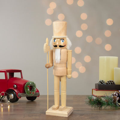 Northlight 15in Unfinished Paintable Wooden  With Scepter Christmas Nutcracker