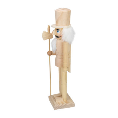 Northlight 15in Unfinished Paintable Wooden  With Scepter Christmas Nutcracker