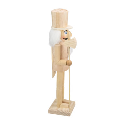 Northlight 15in Unfinished Paintable Wooden  With Scepter Christmas Nutcracker