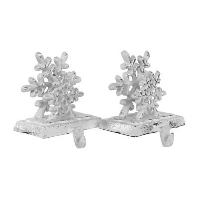 Northlight 12.5in Silver Snowflake 3-pc. Christmas Stocking Holder