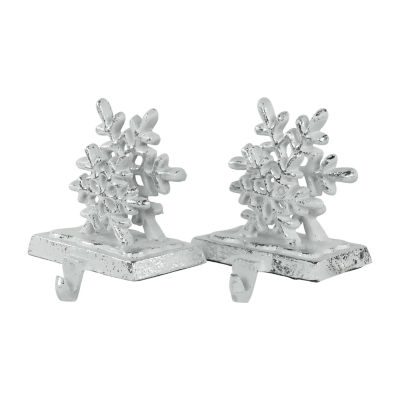 Northlight 12.5in Silver Snowflake 3-pc. Christmas Stocking Holder