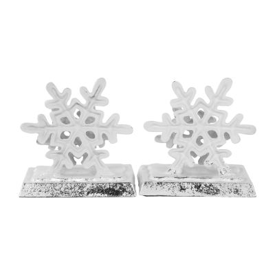 Northlight 12.5in Silver Snowflake 3-pc. Christmas Stocking Holder