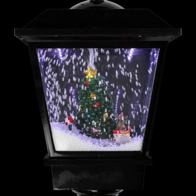 Northlight 70.75in Musical Snowing Santa And Friends Christmas Street Lamp Lighted Round SnowGlobes