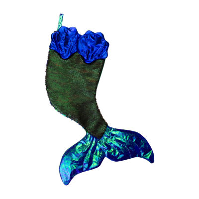 Northlight 24in Green And Black Sequined Iridescent Mermaid Christmas Stocking