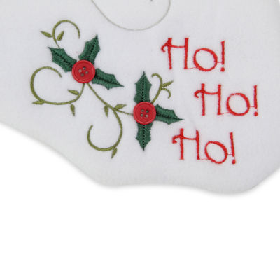 Northlight 19.25in Red And White Embroidered Ho Ho Ho Santa Face Christmas Stocking
